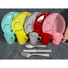 Vintage Gothamware Regaline Picnic Ware Set 5 Service Multi Color Plastic Plates