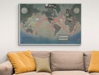 1944 Navwar Navy Map Of The World     Wwii Global Bases  Routes   Theaters