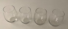 Set Of Four Vintage Clear Glass Stemless Wine Glasses tumblers  4 1 2    Tall 