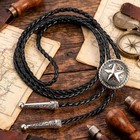 Western Cowboy Lone Star Bolo Tie For Men Texas Symbol Necktie Style 5 - Silver