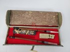 Vintage Chinese Calligraphy Set W fabric Case   Vgc 