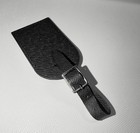Louis Vuitton Paris Black Grained Leather Name Tag Silver Tone Metal Large
