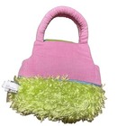 Ganz Webkinz Carrier Purse Pink Blue Green Lined Pompon Logo Double Handle Soft