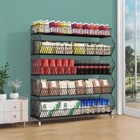 Retail Display Market Shelf Large 5 Layer Potato Chip Displays Stand W  Wheels