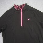 Victorias Secret Pullover Womens Medium Black Play Love Pink 86 1 4 Zip