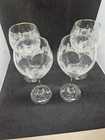 Vintage Libbey Winter Wonderland Wine Glass Set Of 4 Holiday Gold Rim 8    Tall