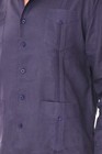 Bohio Mens 100  Linen Cuban Guayabera Shirt -navy Traditional 4-pocket-mls501