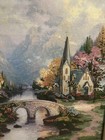 Thomas Kinkade  Embellished Cross Stitch Kit Mountain Chapel  51113 Framed
