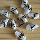 10 White Clear W  Black Silver Foil Diamond Shape   Lampwork Glass Beads  30mm