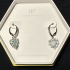 Bo  Lab-created Aqua Heart Crystal  925 Sterling Silver Drop Earrings Er22596