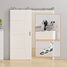 Ccjh 4ft-16ft Stainless Steel Sliding Barn Door Hardware Kit Track For 1 2 Door