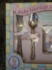 Precious Moments Baby Girl Gift Set - Porcelain Cup And Silver Fork spoon