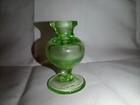 Green Uranium Glass Perfume Bottle Vintage Depression Glassware Antique