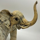 Vintage Carved Crushed Oyster Shell Elephant 8  Figure Statue