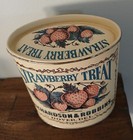 1970s Vintage  strawberry Treat  Collector Tin Oval Shape Bristol Ware Hong Kong