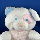 Vtg Fisher Price Puffalump Puppy Dog Nylon 356 1988 Pink Blue Rattle Clean