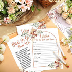 220pcs Boho Bridal Shower Games Cards Set With Pencils For Wedding Party