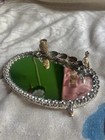 Vintage Silver-tone Cherub Vanity Mirror Lipstick Holder