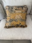 Vintage French Equestrian Gladiateur 1865 Horse Racing Pillow Ruffled Toile