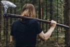 Handmade Carbon Steel Berserker Viking Axe Two Handed Axe