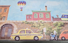 Cityscape Wallpaper Border York Jv6055b City Scene Metro Cars  Train  Airplane