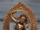 Tibet Tantra Buddhism Bronze 24k Gold Vajrapani Dorje Mahakala Buddha Statue