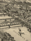 Bird s Eye View 1902 Pittsburgh Pennsylvania Vintage Style City Map - 16x24