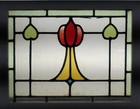 Pretty Abstract Old English Leaded Stained Glass Window 19 1 2 x 15 1 4 