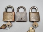 Vintage Corbin Locks Padlock Lot Of 5 Brass Metal And One Single Key 