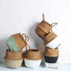 Woven Seagrass Belly Basket For Storage  Laundry  Picnic  Plant Pot Cover  An   
