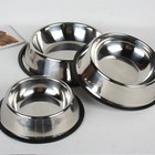 Stainless Steel Pet Bowl Non-slip Dog Cat Food Water Feeder Dish     Multiple Size