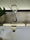 2000s Pottery Barn Silver Peace Stocking Holders Metal Letters Hangers Set Of 5 
