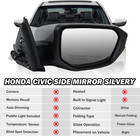 Passenger Side Mirror Compatible With 2016 2017 2018 2019 2020 2021 Honda Civic 