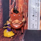 Vintage Disney Lion King Timon Hula Dancing Pumbaa Keychain Figure 2000s Toy