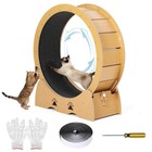 Removable Carpet Runway Cat Exercise Wheel  Wooden Cat Running Treadmill Low Noi