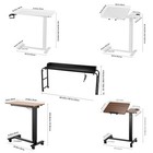 Overbed Table Mobile Bed Side Desk With Flip Desktop Wheels   Cup Holder