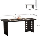 Modern Dining Table For 4-6 People 60-inch Rectangle Kitchen Table With Wood