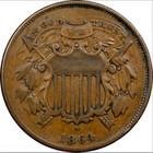 1864 Small Motto 2c Two Cent Ngc Xf45 Bn