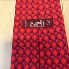 Hermes Tie Red Chain Pattern 100  Silk Men s