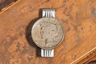 Novelty Mounted Antique Sterling Silver 1924 Peace Dollar Coin Money Cash Clip