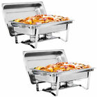 2 Pack 8 Qt Stainless Steel Chafer Chafing Dishes Sets Catering Food Warmer