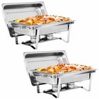 6 Pack Stainless Steel Chafer Chafing Dish Sets Catering Food Warmer  8 Qt