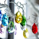 38mm Multi-color Feng Shui Faceted Decorating Crystal Grid Prism pack Of 12