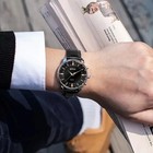 Men s Watch Black Leather Strap Band Stainless Round Dial Analog Man Wristwatch