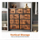 9 Drawer Fabric Dresser Storage Chest Organizer Wood Top Steel Frame Bedroom Clo