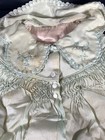 Antique French Hand Sewn Silk Baby Coat   Hat Embroidered Mint Green Flaws