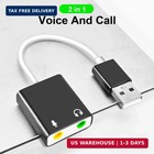Usb Audio Adapter External Sound Card For Pc Laptop Usb To 3 5mm Aux Mic Jack