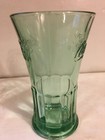 Coca Cola Coke Glass  Heavy Ribbed Green With Logo  Flared Top