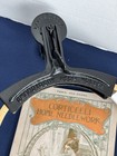 Vintage 1900 Cast Iron Embroidery Hoop Holder Patented By Corticelli With Book