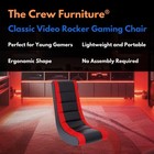 Classic Video Rocker Floor Gaming Chair  Kids And Teens  Racing Stripe Pu Faux